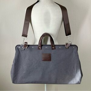 LINE OF TRADE Weekender XL Duffle Rugged Canvas Travel Bag Tote Leather Trim